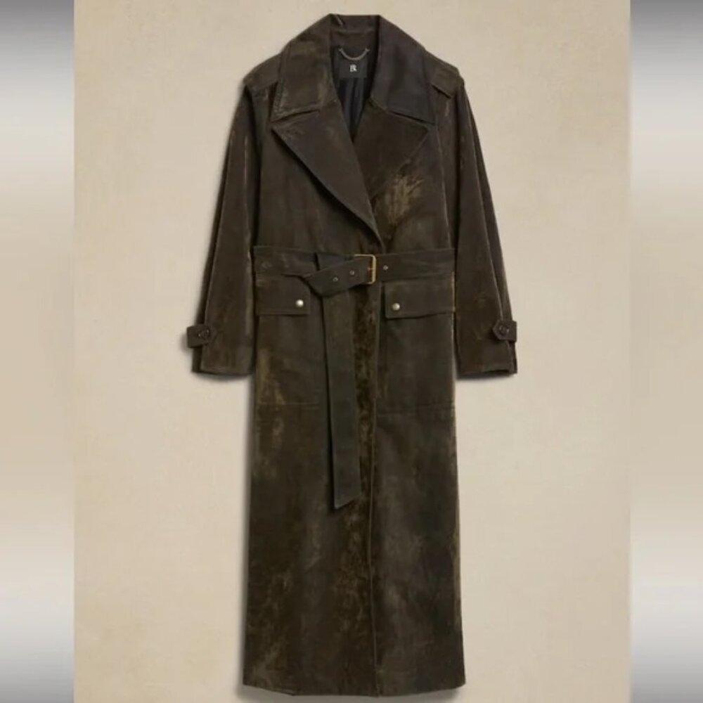 ISO Banana Republic Amalia Velour Trench Coat - M